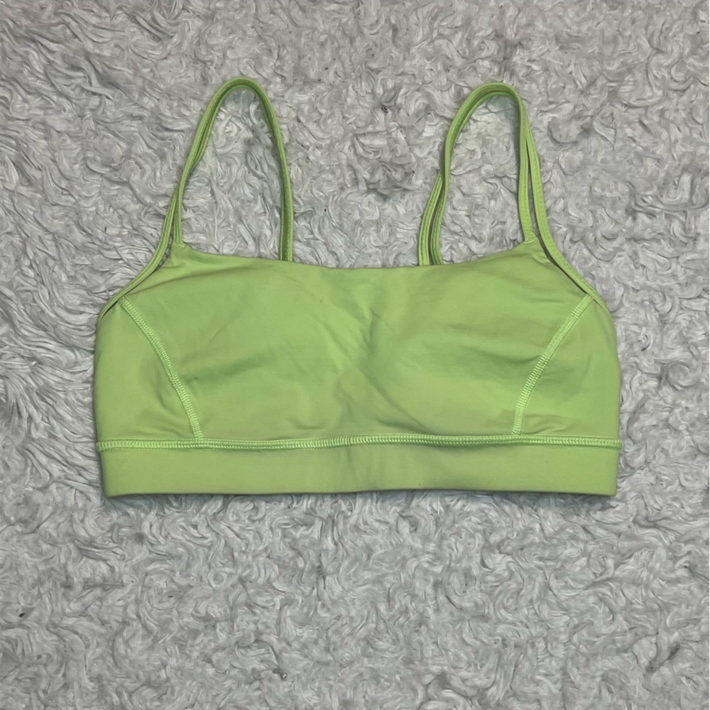 Neon Lime Green Strappy Sports Bra